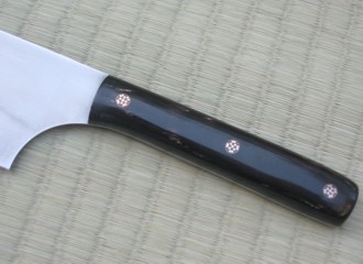 chef's knife handle closeup