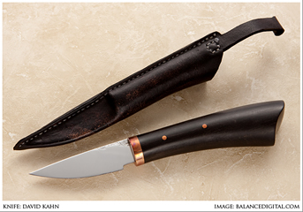 knife with ebony handle and sheath