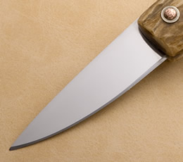 folding knife with closeup of blade