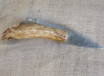 folding knife with antler handle